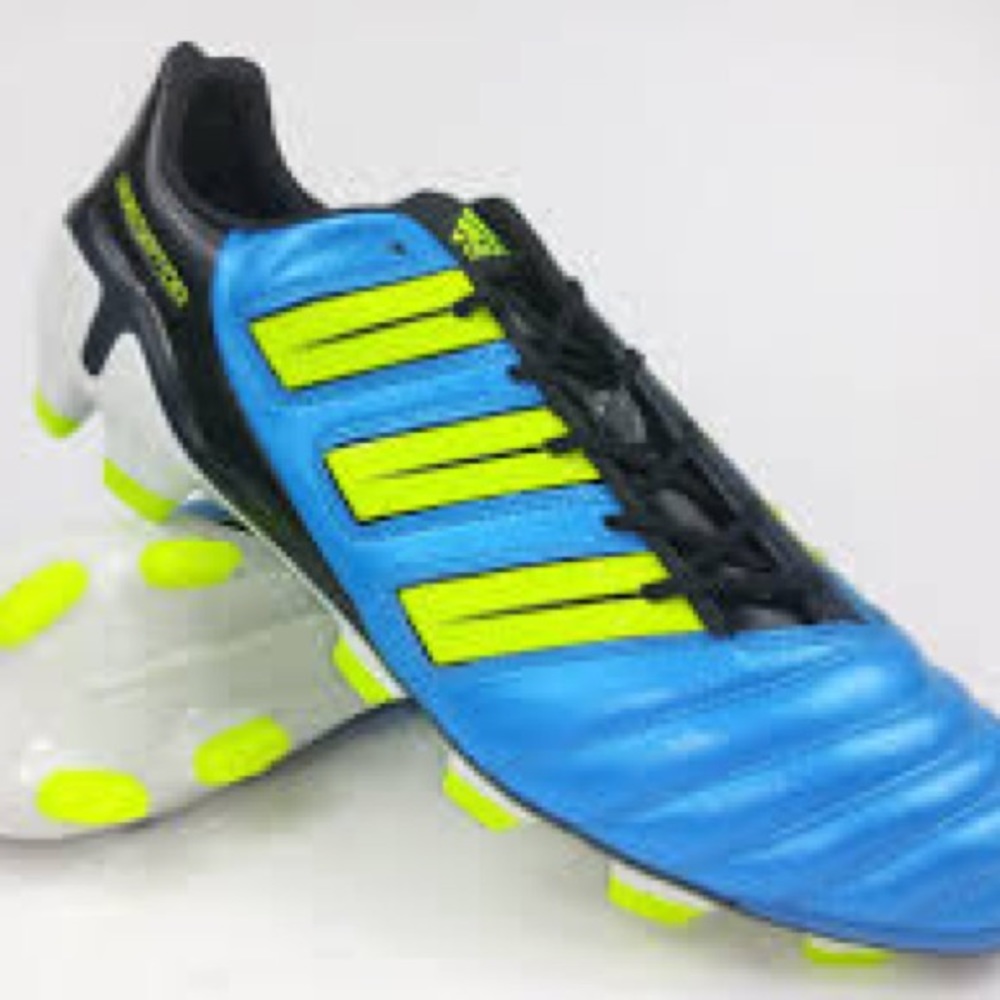 blue and yellow adidas soccer cleats
